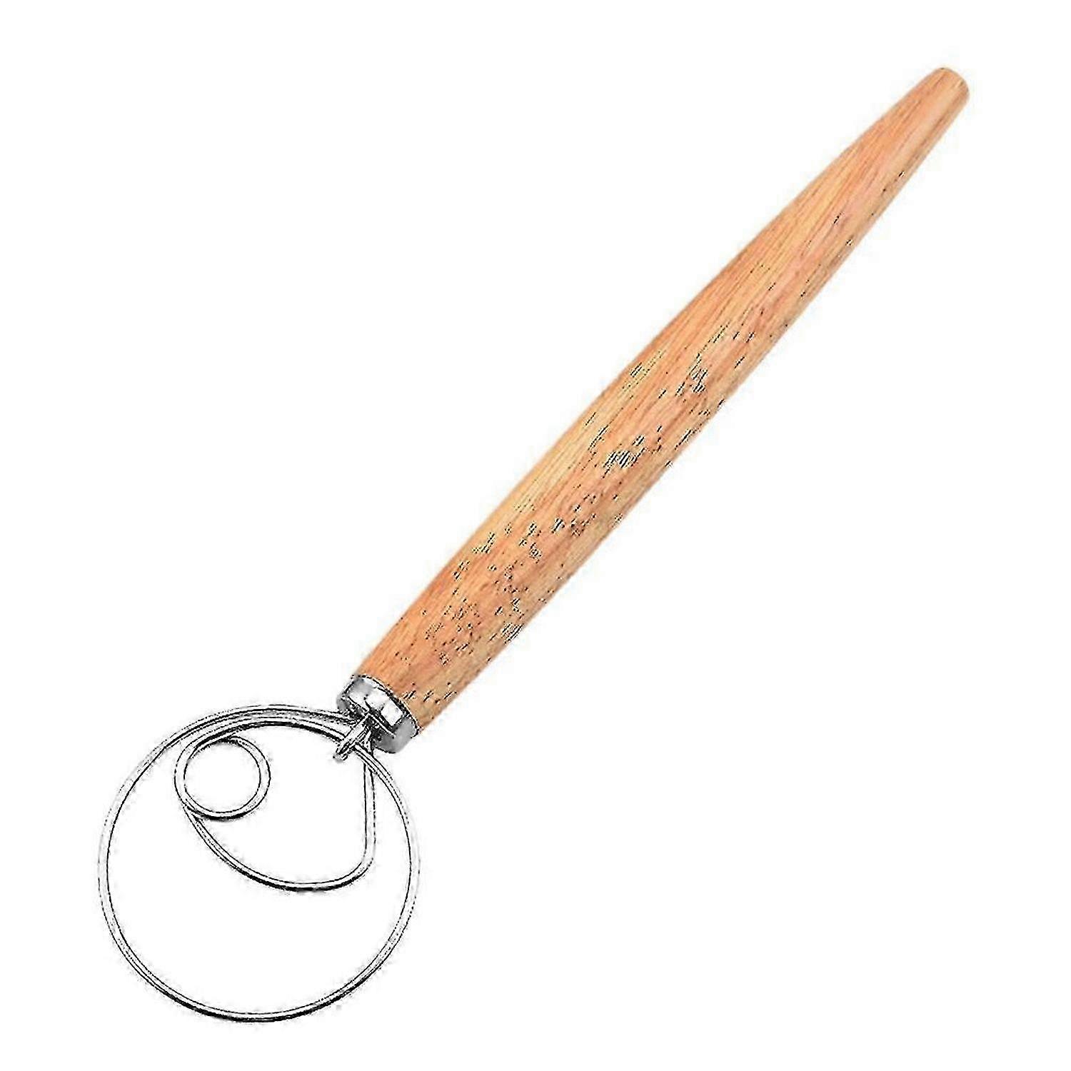 Solid Wood Handle Dough Whisk Stainless