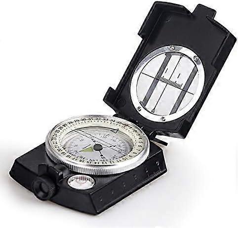 Multi-Function Compass With Map Measurer, Distance Calculator, Bubble Level, Matte Black-HH