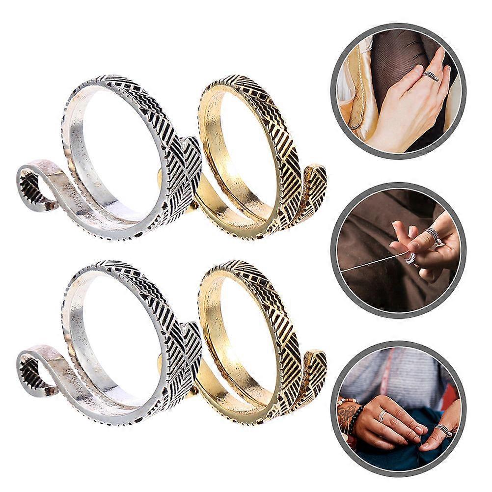 Knitting Loop Ring Sewing Tool for Crafts 8Pcs Practical Finger Rings