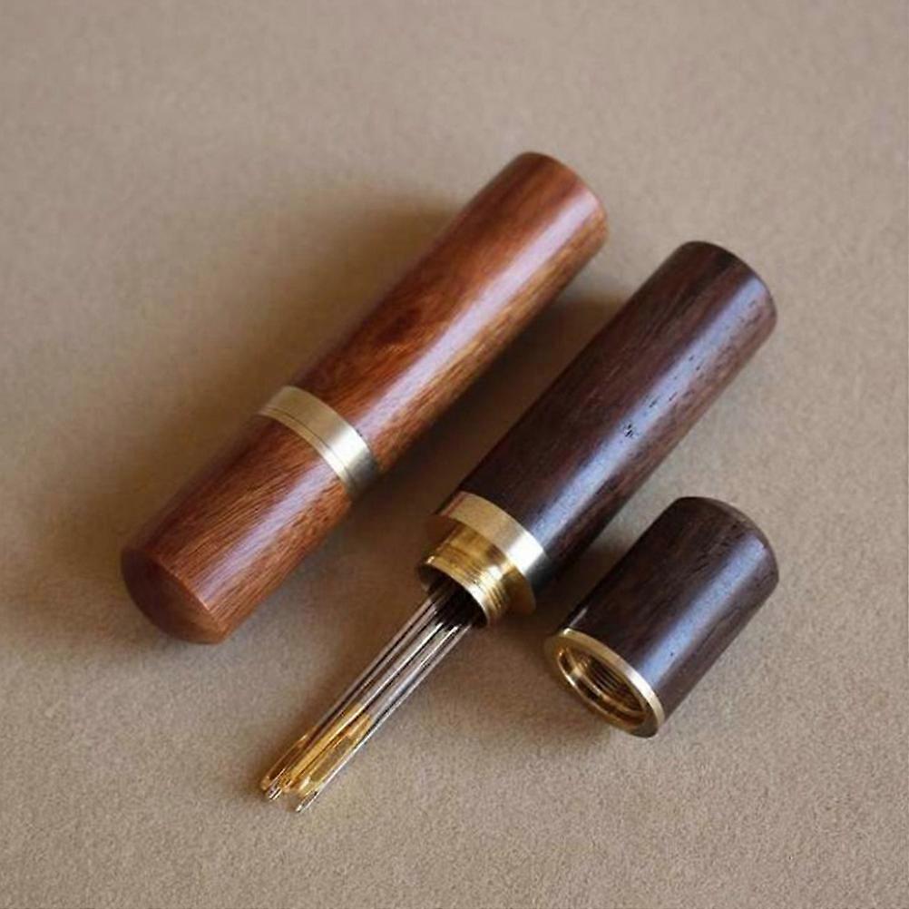 Sewing Needle Container Wooden Needle Case for Storage 4Pcs Assorted Colors