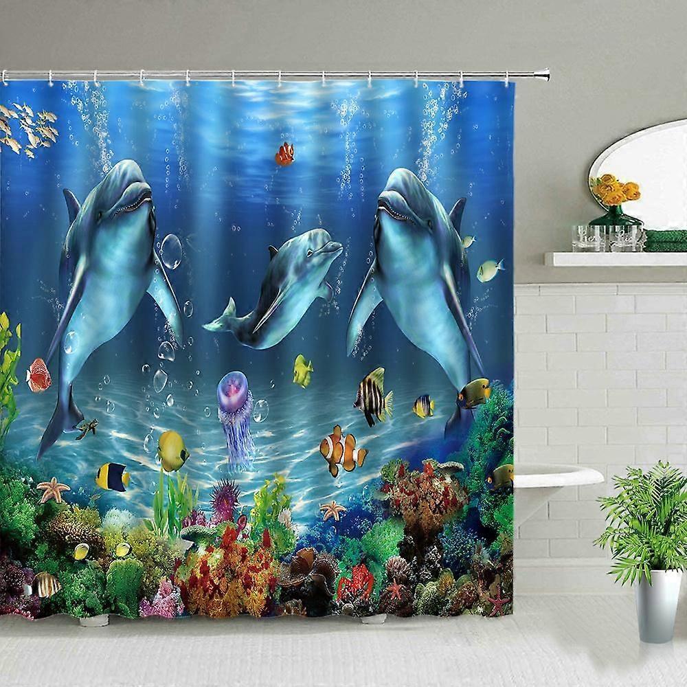 Durable Polyester Shower Curtain With 3D Print