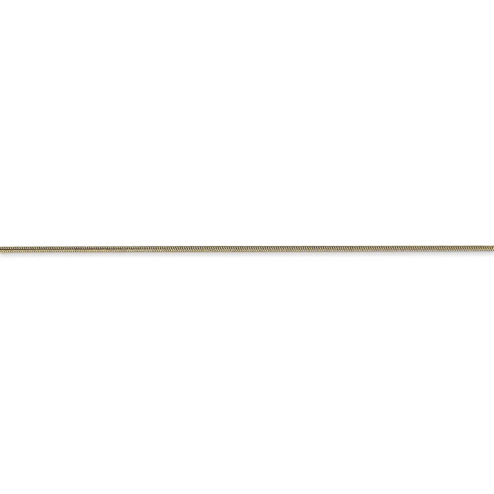 14k Yellow Gold Solid Polished Lobster Claw Closure .80mm Round Snake Chain Bracelet-Snake Charm-Bracelet for Women and