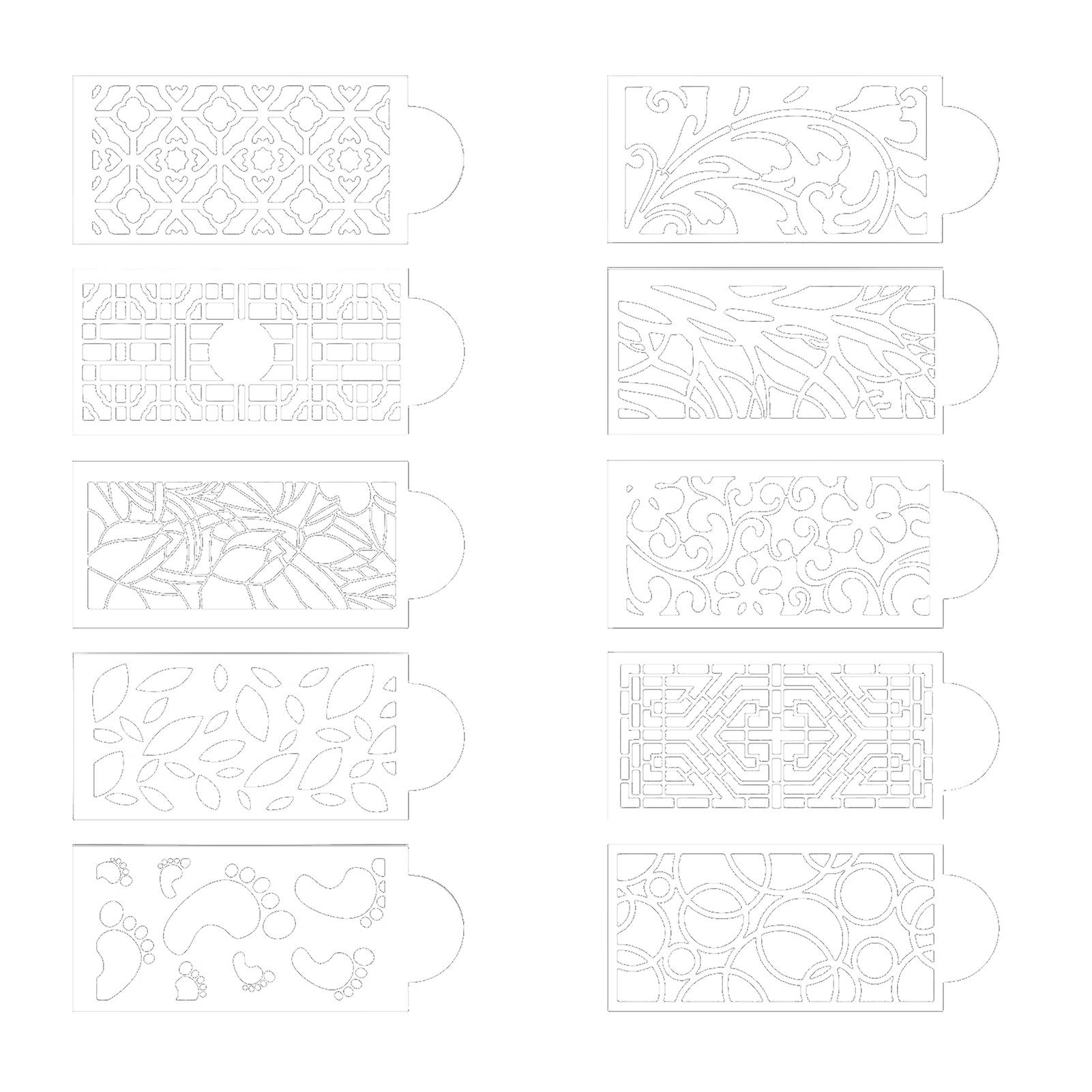 10pcs Cake Stencil Durable Smooth Decorating Tool Baking Lace Template For Kitchen