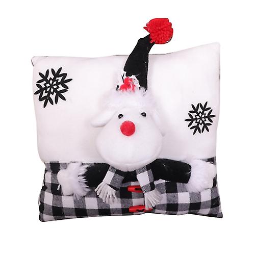 Creative Black White Grid Cartoon Christmas Pillow
