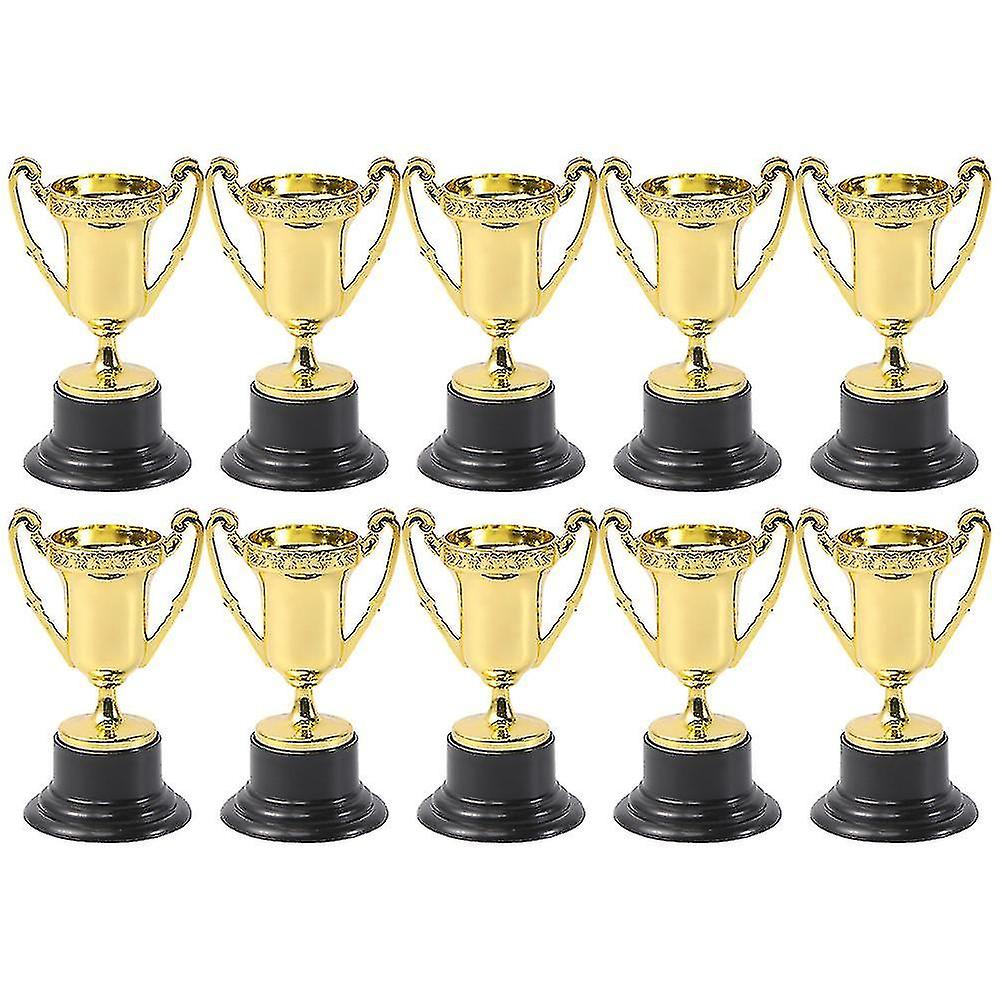 10pcs Plastic Reward Trophies Gold Award Trophy Cups School Rewarding Supplies
