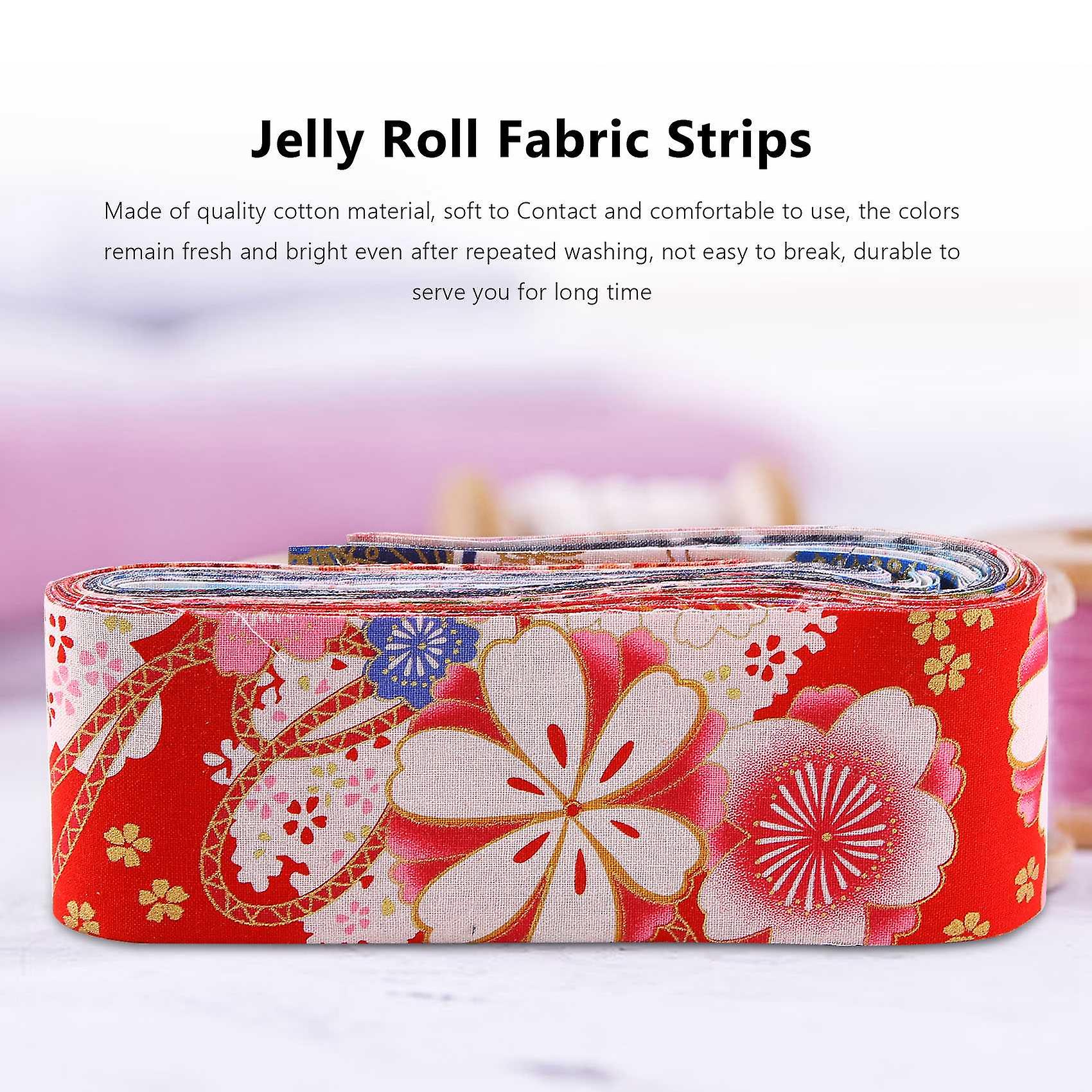 40 PCS Jelly Roll Fabric Quilting Strips DIY Sewing Craft 6.5X50cm