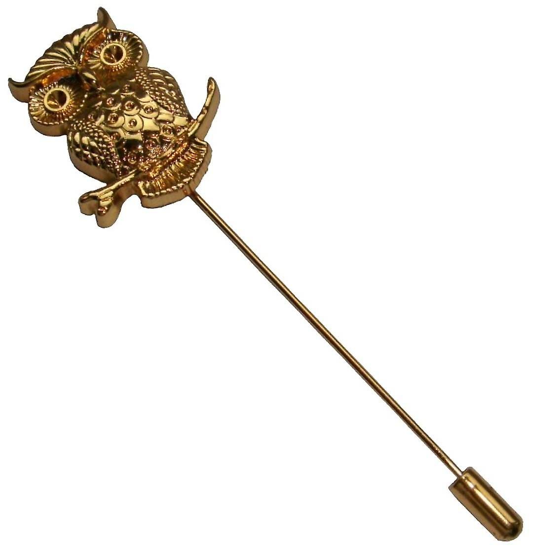Bassin and Brown Owl Lapel Pin - Gold