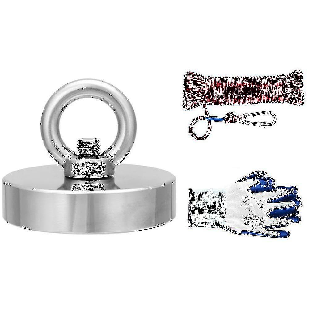 35 600kg Neodymium Fishing Salvage Recovery Magnet 20m Rope And Gloves For Detecting Metal Treasure