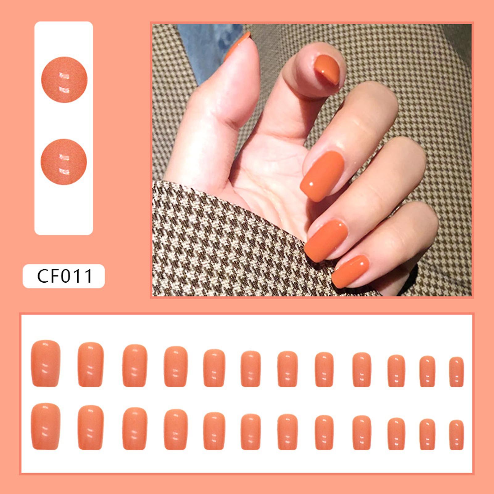 Solid Orange Whiten Falsche Maniküre Langlebig & Nie Splitting Com