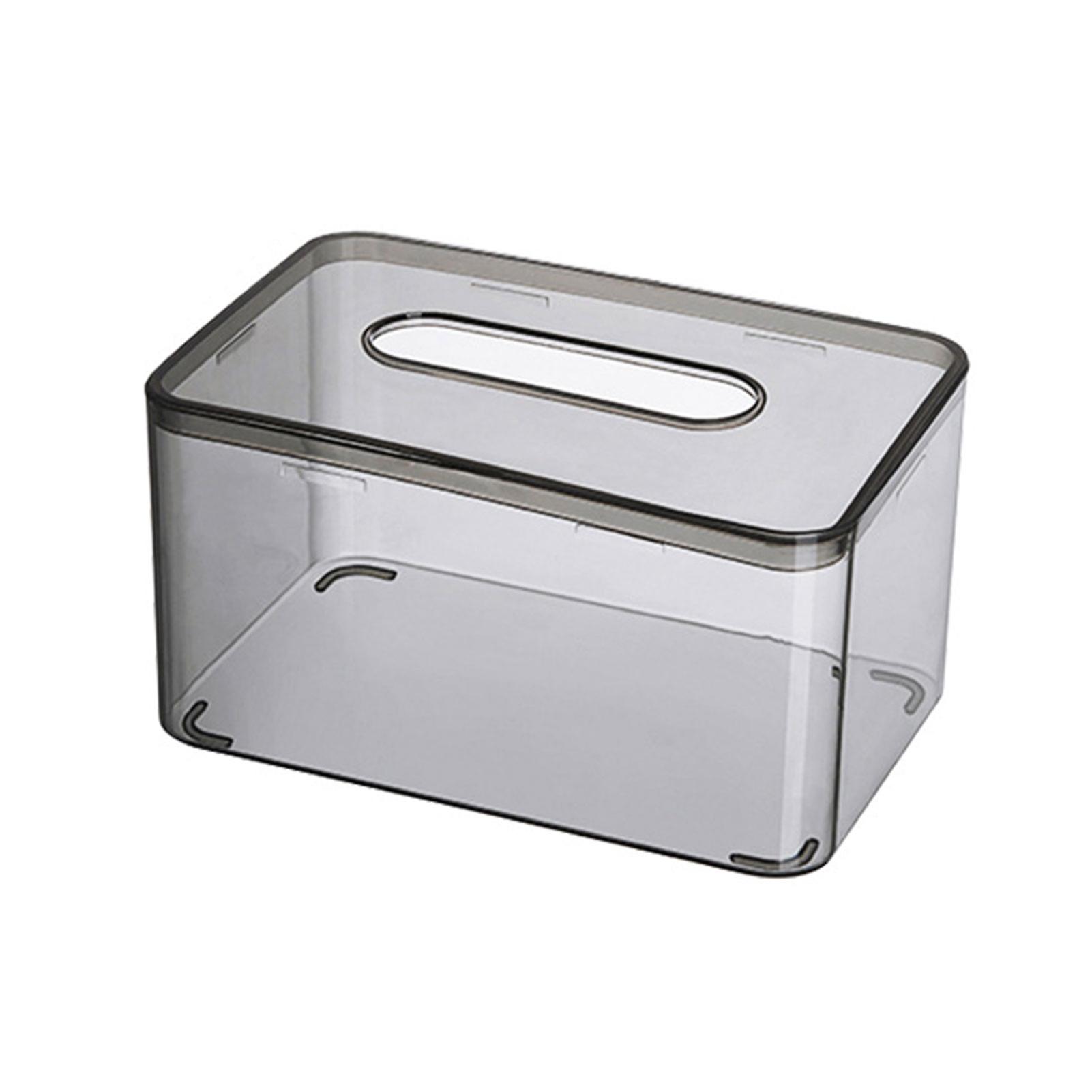 Clear Plastic Tissue Dispenser Box 2 In 1 Rectangle Paper Tissue Napkin Box
