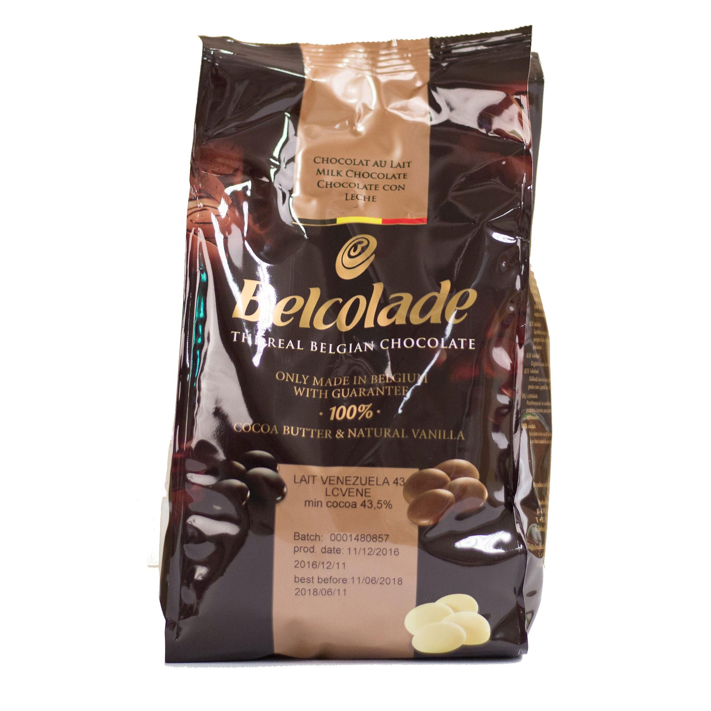 Belcolade Venezuelan milk chocolate (43.5%) buttons - 1kg.