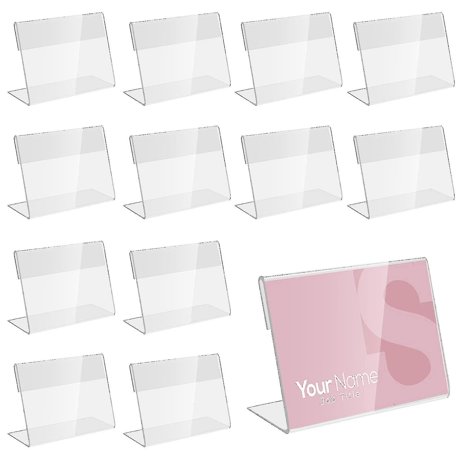 30pcs Mini Acrylic Sign Display Holder Price Display Holder Small Display Stands L Shape Acrylic Price Card Small