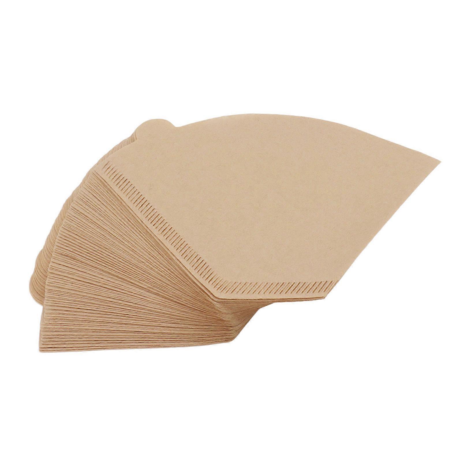 100 Pack Fan-Shaped Disposable Coffee Filters, 2-4 Cups, Unbleached Natural Paper Filters for Cafe, Home & Kitchen