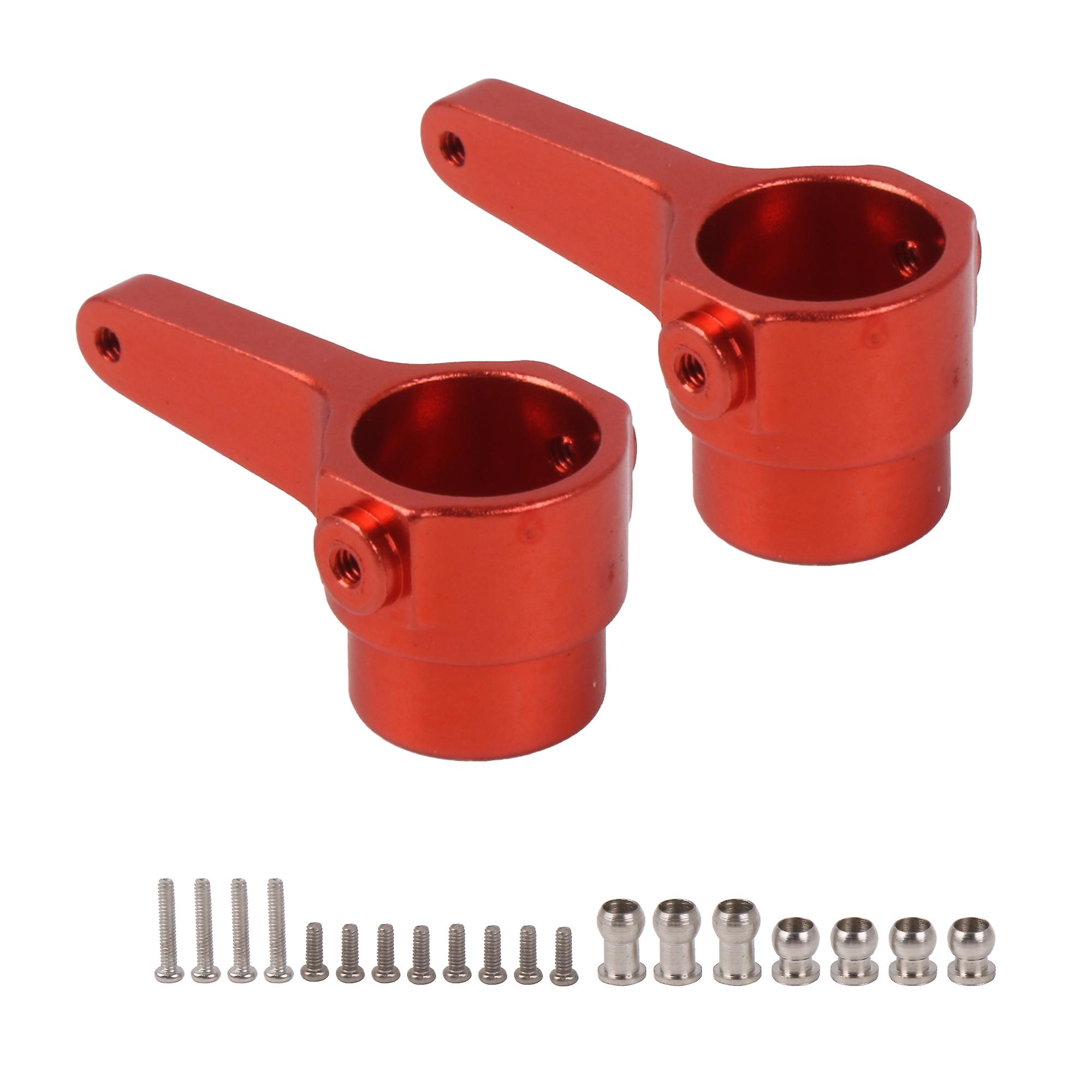2Pcs RC Front Steering Hub Carrier Aluminum Replacement for WL 1:28 Red