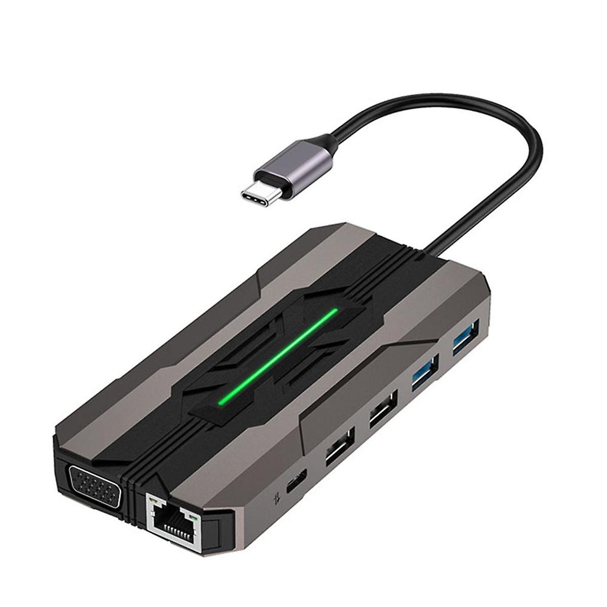 13-IN-1 USB C Hub Docking Stations SD Card Reader 1000M RJ45 -Compatible HDTV VGA USB Hub 3.0 Adapt