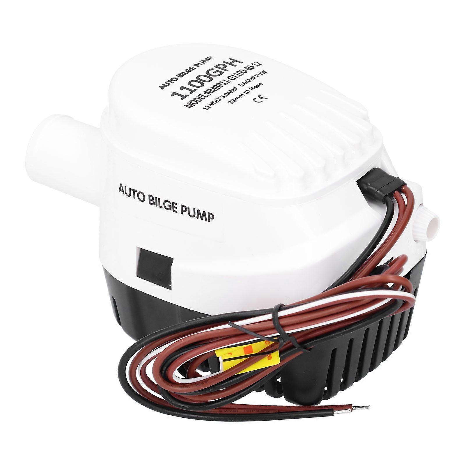 12V 1100GPH Automatic Submersible Boat Bilge Water Pump High Efficiency BuiltIn Float Switch