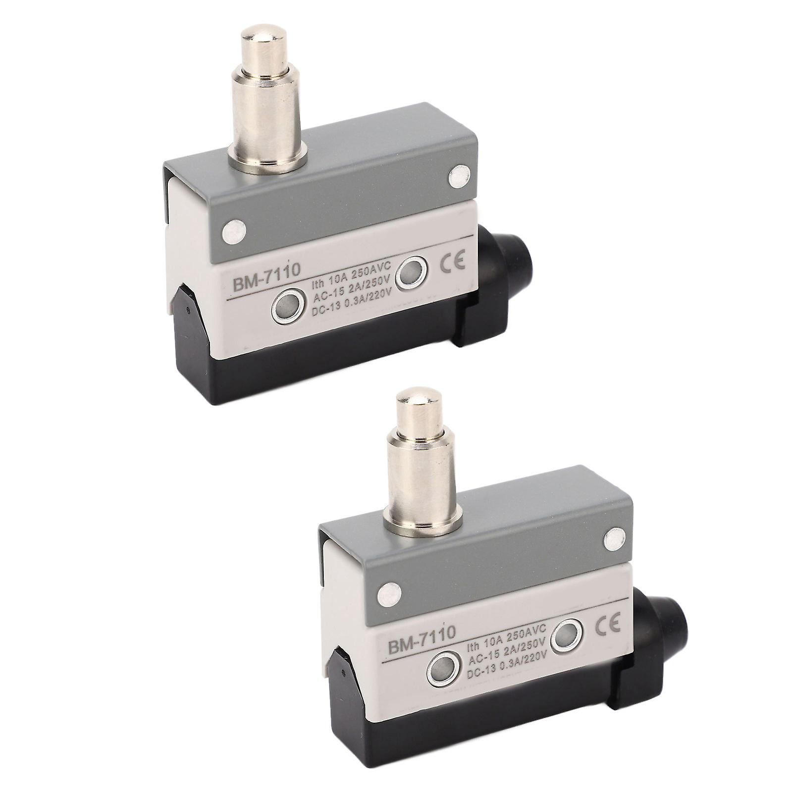 Risegun Portable ed Limit Switch ed Limit Switch 2Pcs, Adjustable Momentary Pin Plunger NO+NC 250VAC