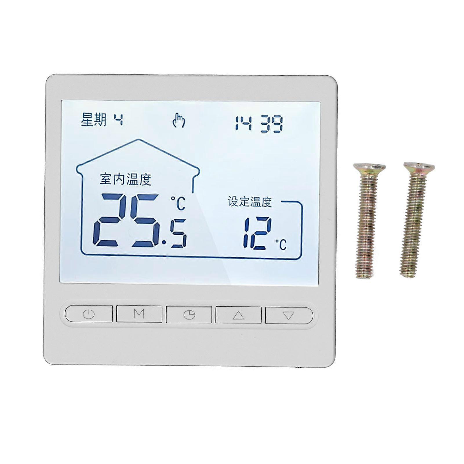 Compact LCD Programmable Thermostat for Floor Heating & Boiler, 5°C-45°C Range