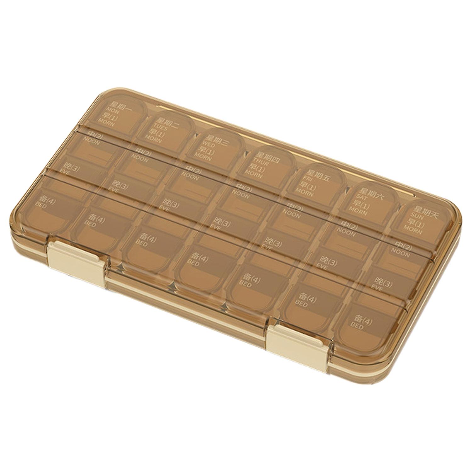 21 Grids/28 Grids Pill Organizer Moisture-proof Removable Plastic 7 Days Weekly Pill Case for Supple