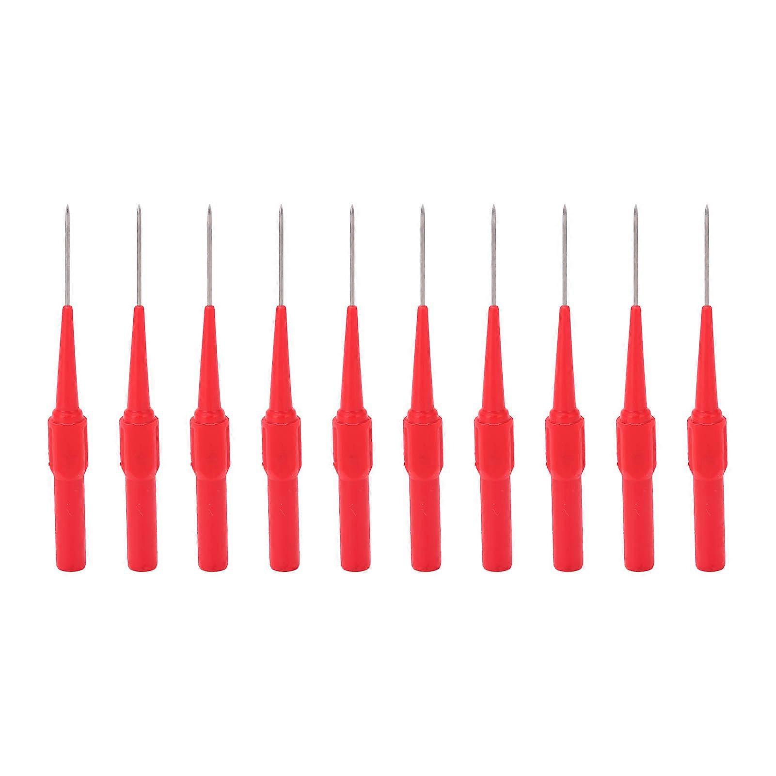 10pcs 1mm Pen Tip Test Probe No Punch Auto Parts Connector 4.0mm Jack Red 26.010