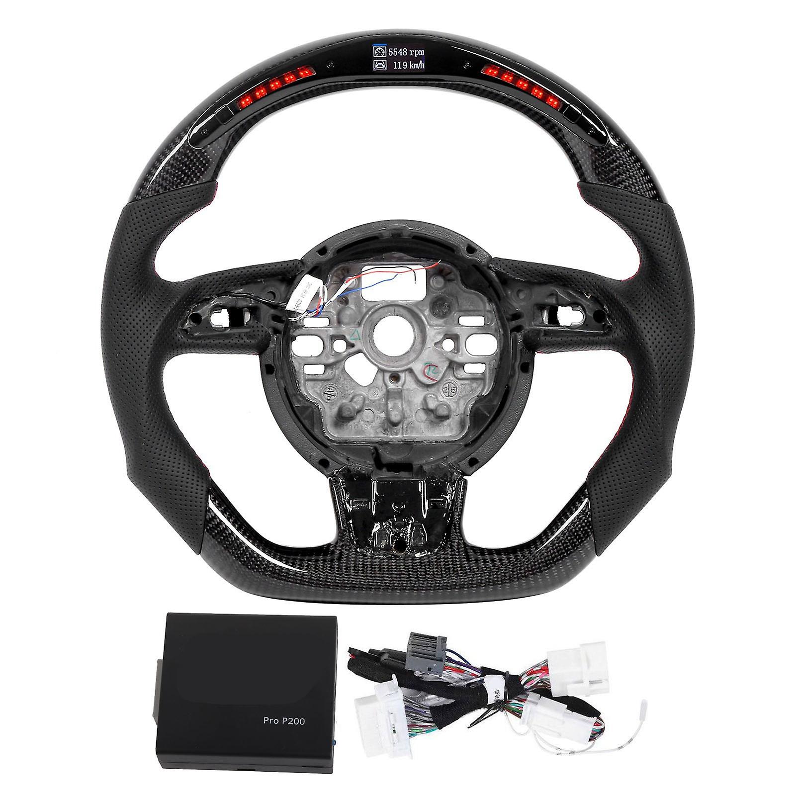 Carbon Fiber LED Shift Lights Display Steering Wheel Replacement for C7 4G A6 A7 S6 S7 2011-2018