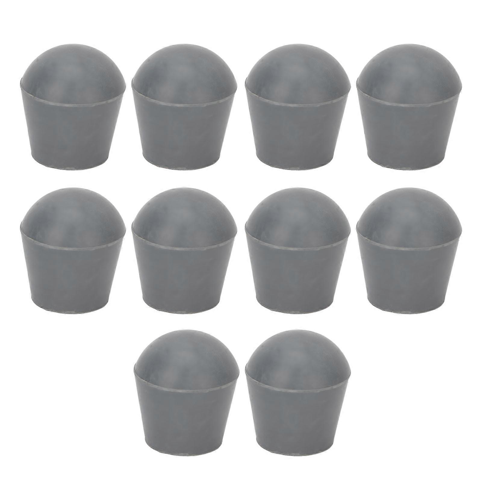 10pcs Walking Stick Tip Skidproof Grey Strong Grip Thicken Round Walking Cane Tip for The Elderly 0.9in