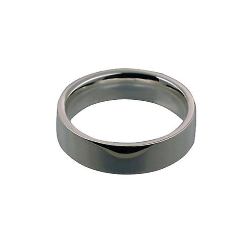 Platinum 6mm plain flat Court shaped Wedding Ring Size Z
