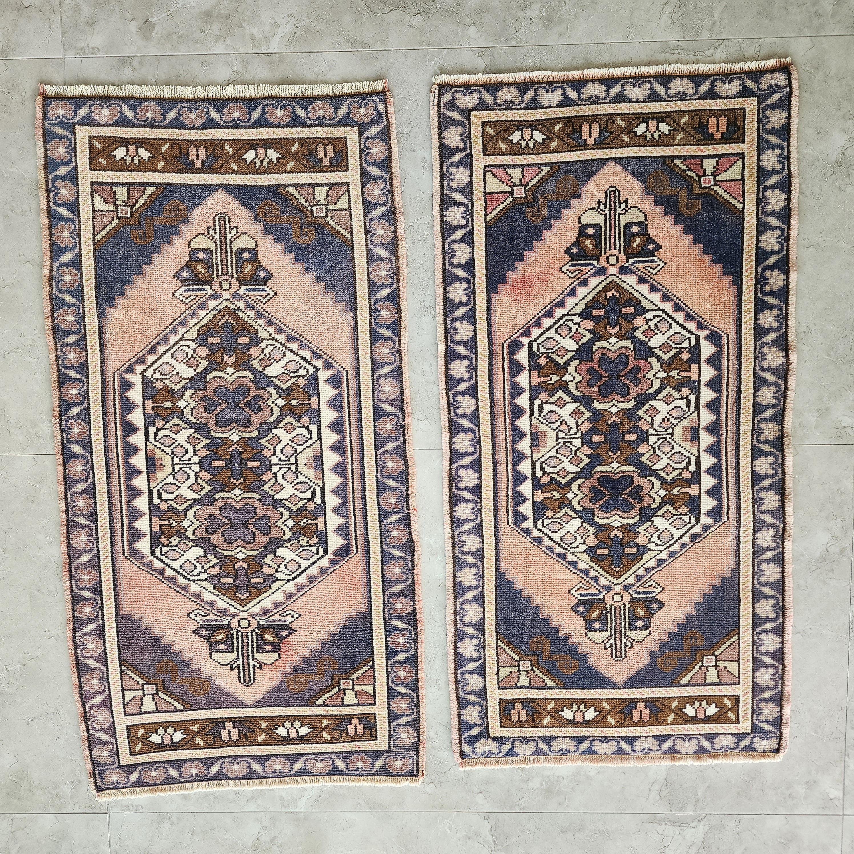 Turkish Oriental Matching Runner In Muted Colors - A Pair