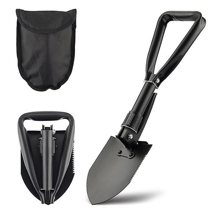 Military Portable Folding Camping Shovel and Pickax, Small Compact Pickaxe with Carrying Pouch, Military Entrenching Survival Multitool