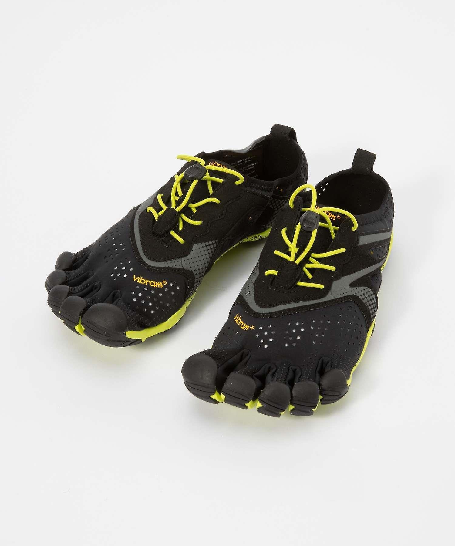 Vibram V-Run Five Fingers Barefoot Mens Running Shoes Trainers - Black/Yellow