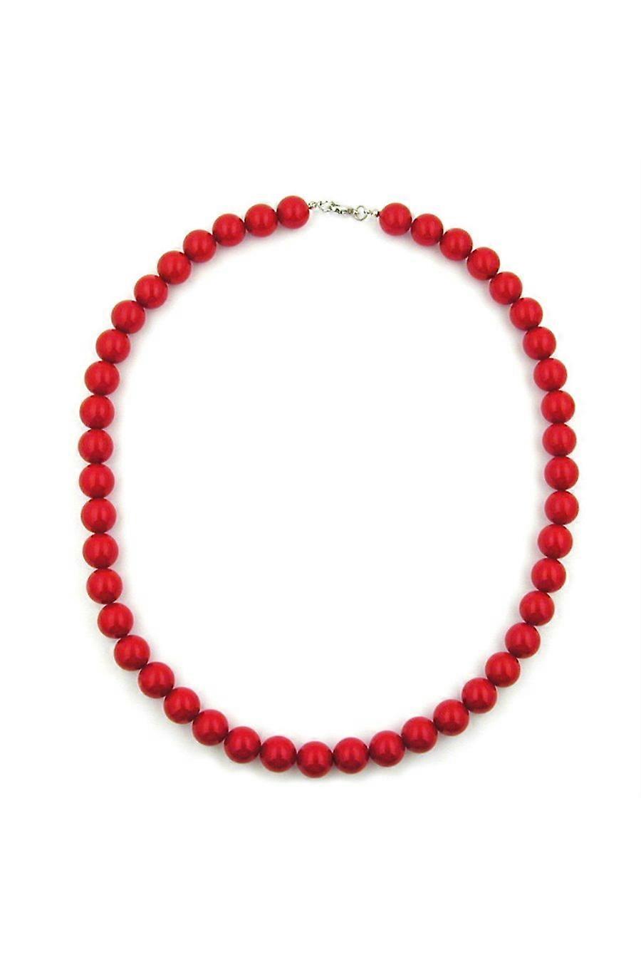 Necklace Red Beads 12mm Round & Polished - Gl01577