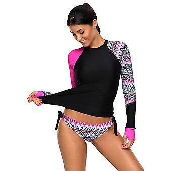Veeki Women's UPF 50+ Rash Guard Long Sleeve, Water Beach Surf Swim Shirts, UV/Sun Protection SwimwearXXXL
