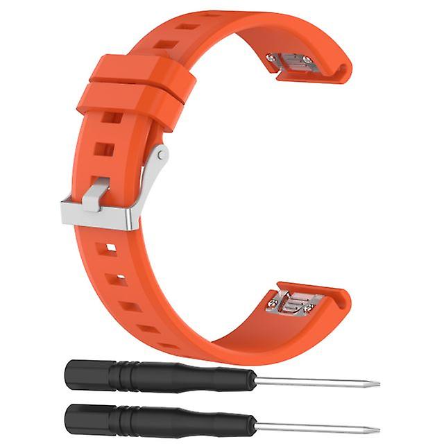 Replacement Silicone Strap for Garmin Fenix5 / Forerunner935 / Quatix5 / 5 Sapphire / Approach S60 - Orange