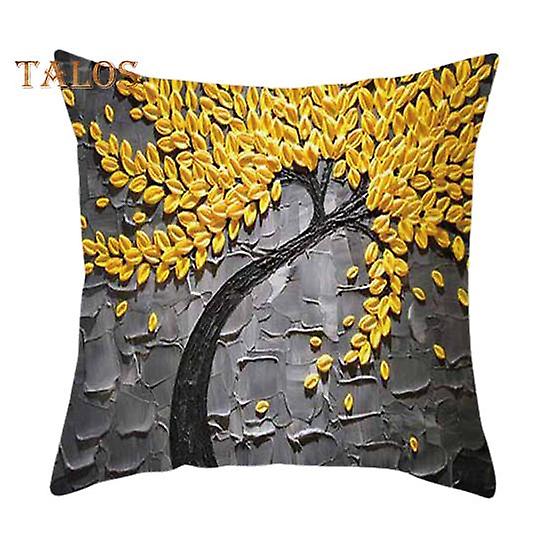 Throw Pillowcase with Hidden Zipper Exquisite Pattern Wear Resistant Non-Fading Single Side Print Sofa Cushion Cover
