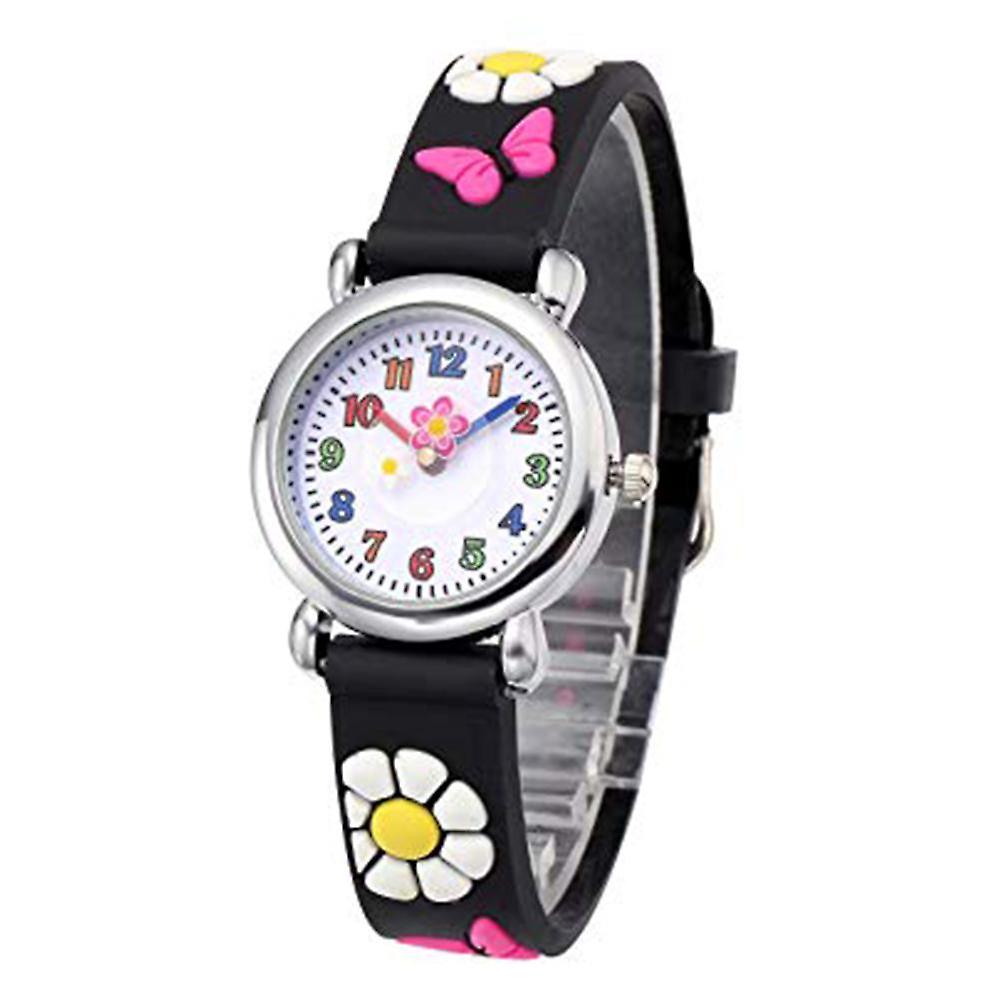 NO.CTRL Children's Watch Butterfly Silicone Strap Round Dial Analog Quartz Child Wrist Watch