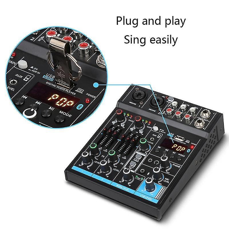 Mixer 4-channel Usb Interface , Dj Sound Controller With Bluetooth-compatible Soundcard For Computer K1kf