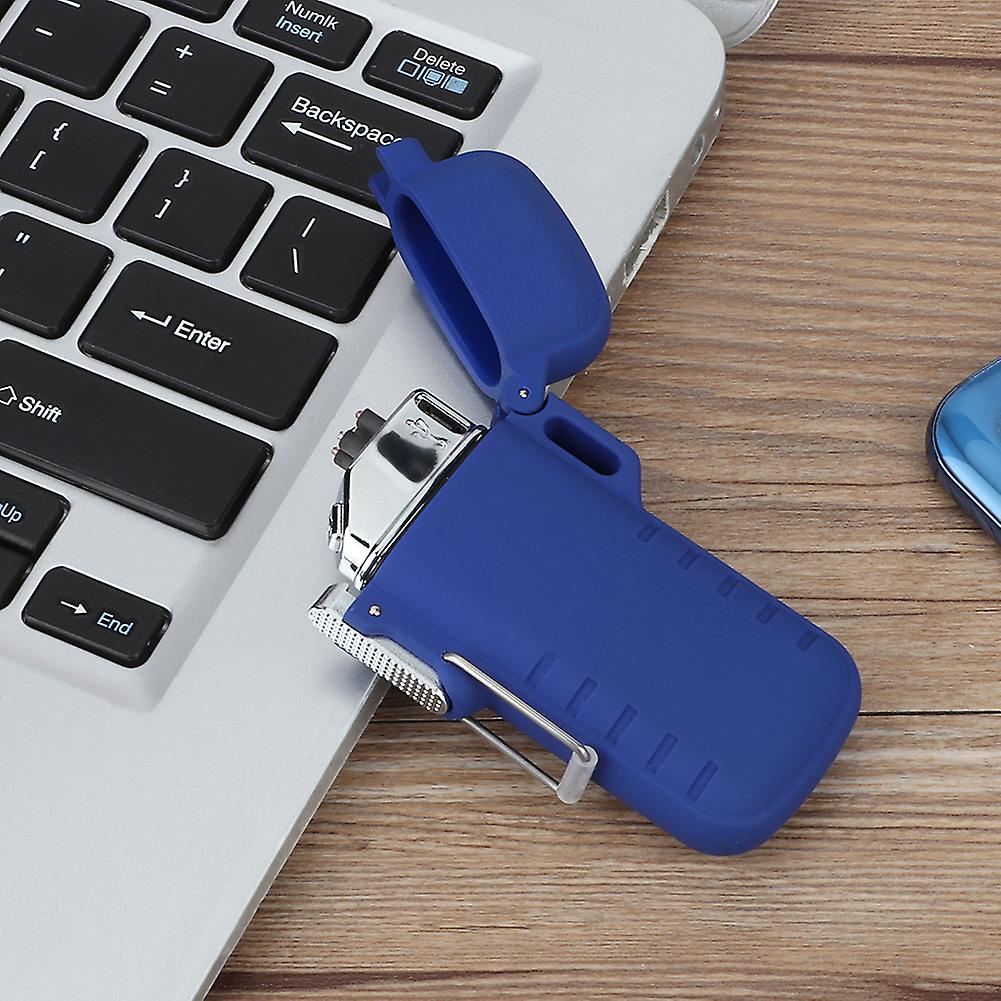 USB Double Arc Pulse Waterproof Electronic Cigarette Lighter for Men GiftBlue