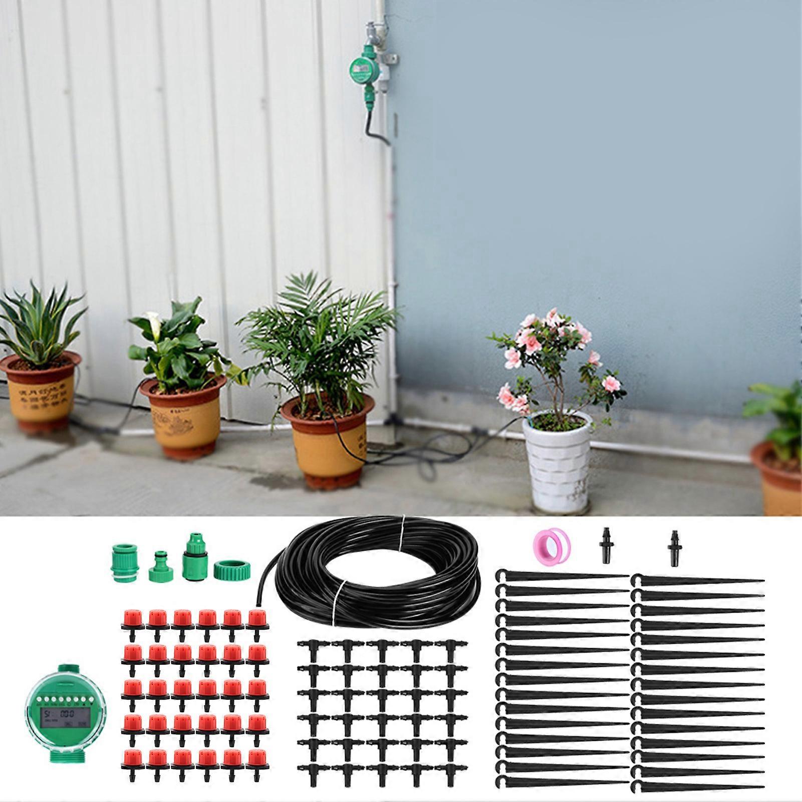 Irrigation Kit 20m Water Irrigation Timer Controller Watering Hose Tool Kit DIY Automatic Drip Irrigation