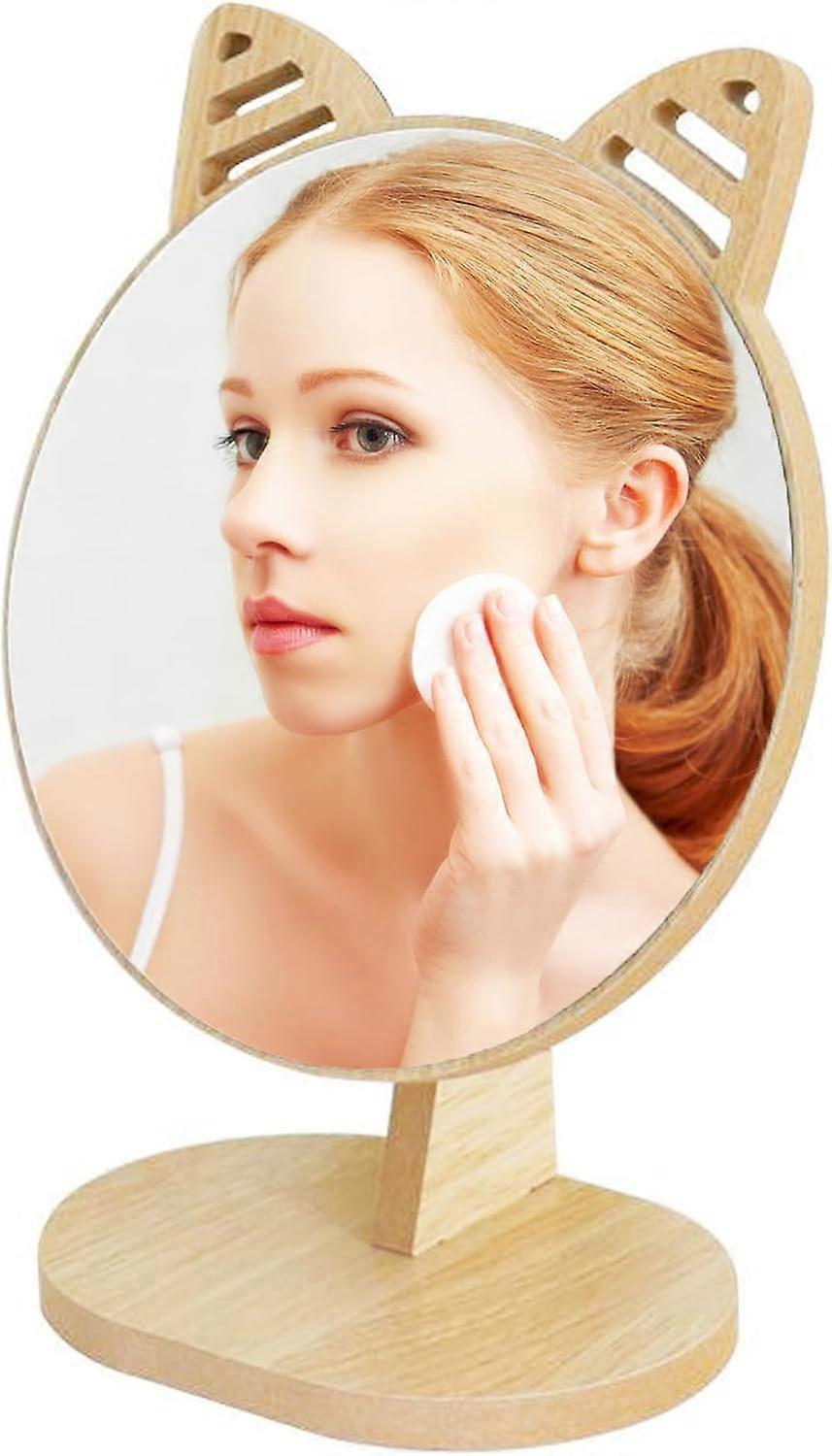 Portable Table Desk Countertop Bathroom Mirrors Shaving Make Up Mirror with Stand High Clear Circular Mirror Free Standing -Yx