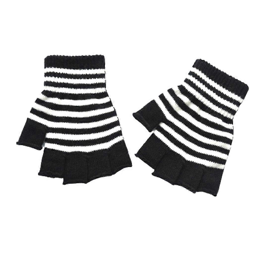  Strickhandschuh Winter Halbfinger Fäustling Stretchy Farbe passender Reithandschuh