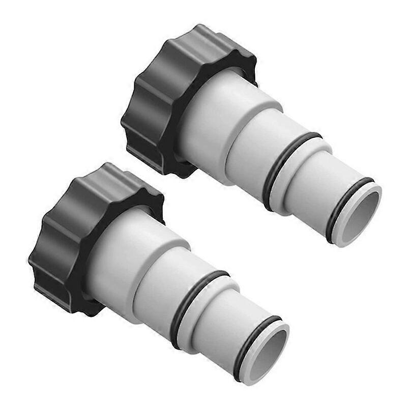 Replacement Pump Hose Adapter with Thread - For 1.5 & 1.25" Hose Gray 2 Pack