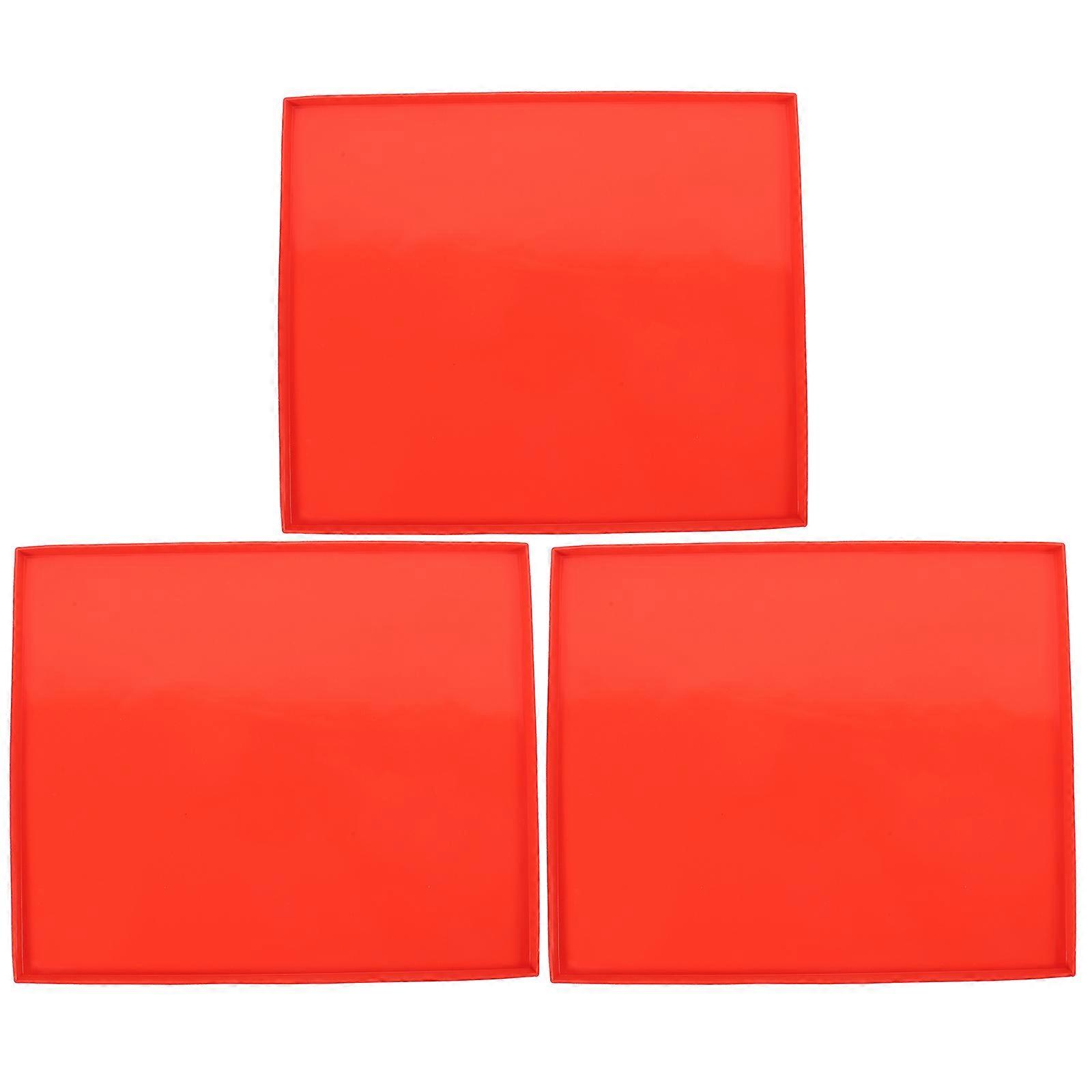 3pcs Silicone Dehydrator Mats with Edge Silicone Sheets Reusable Baking Trays Silicone Tray