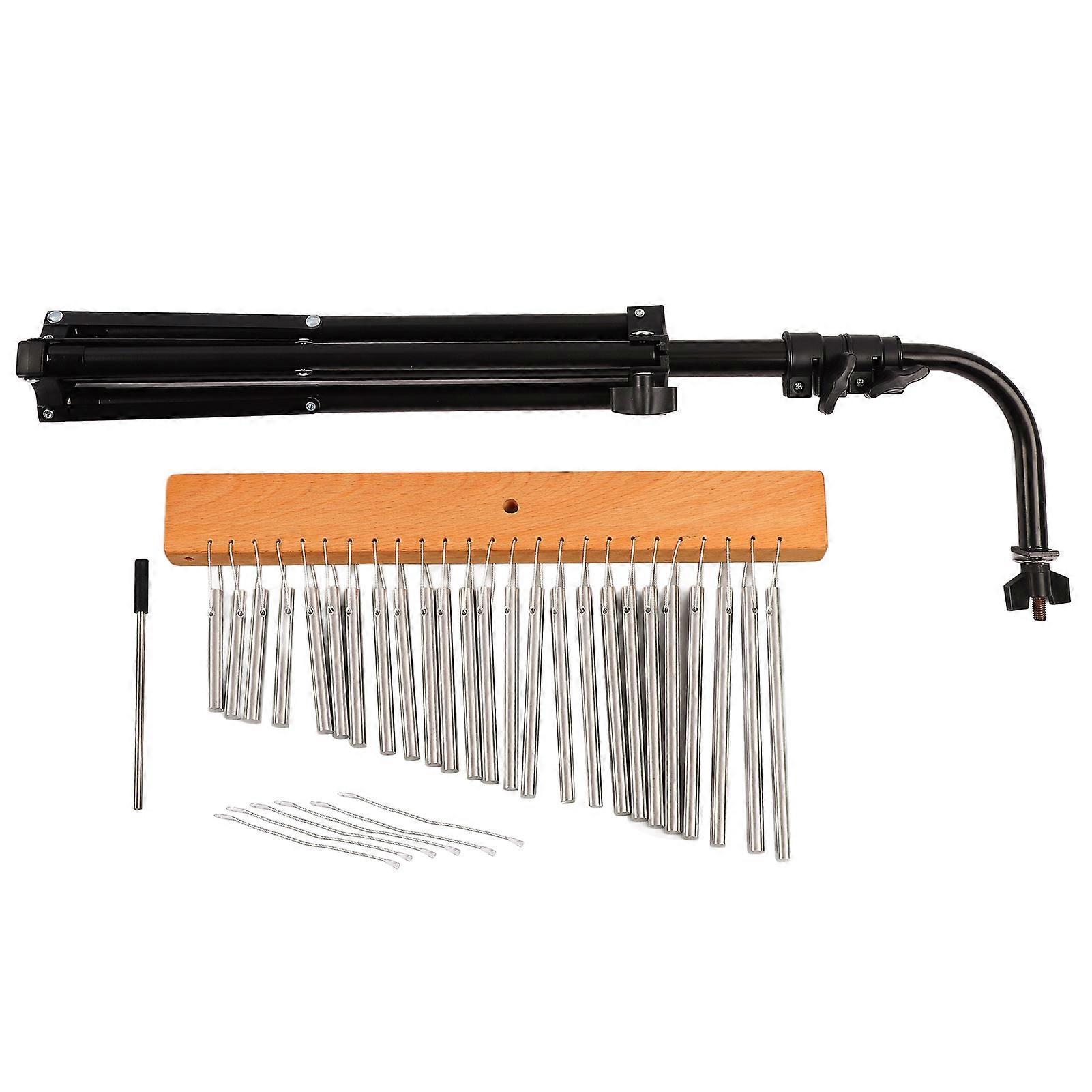 Violin Wind Chime Metal Bar Wood Base Beautiful Clear Sound Wind Chime Decoration With Adjustable Tripod