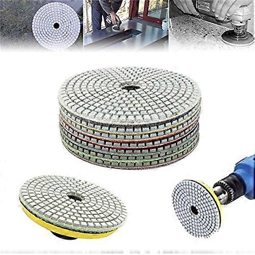 7pcs 5 polegadas 50-3000 Grit Diamond polimento almofada disco de lixamento para mármore concreto granito de vidro