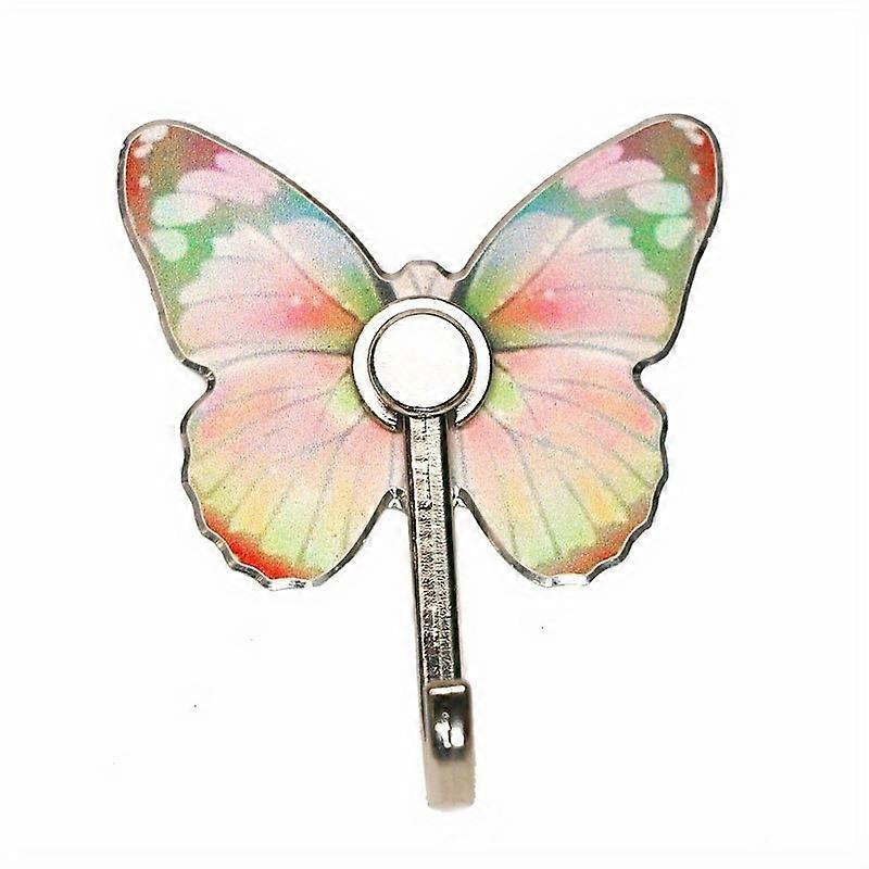 1pcs Butterfly Aluminum Alloy Hooks, No Punch No Mark Self-Adhesive Bathroom Adhesive Hooks orange
