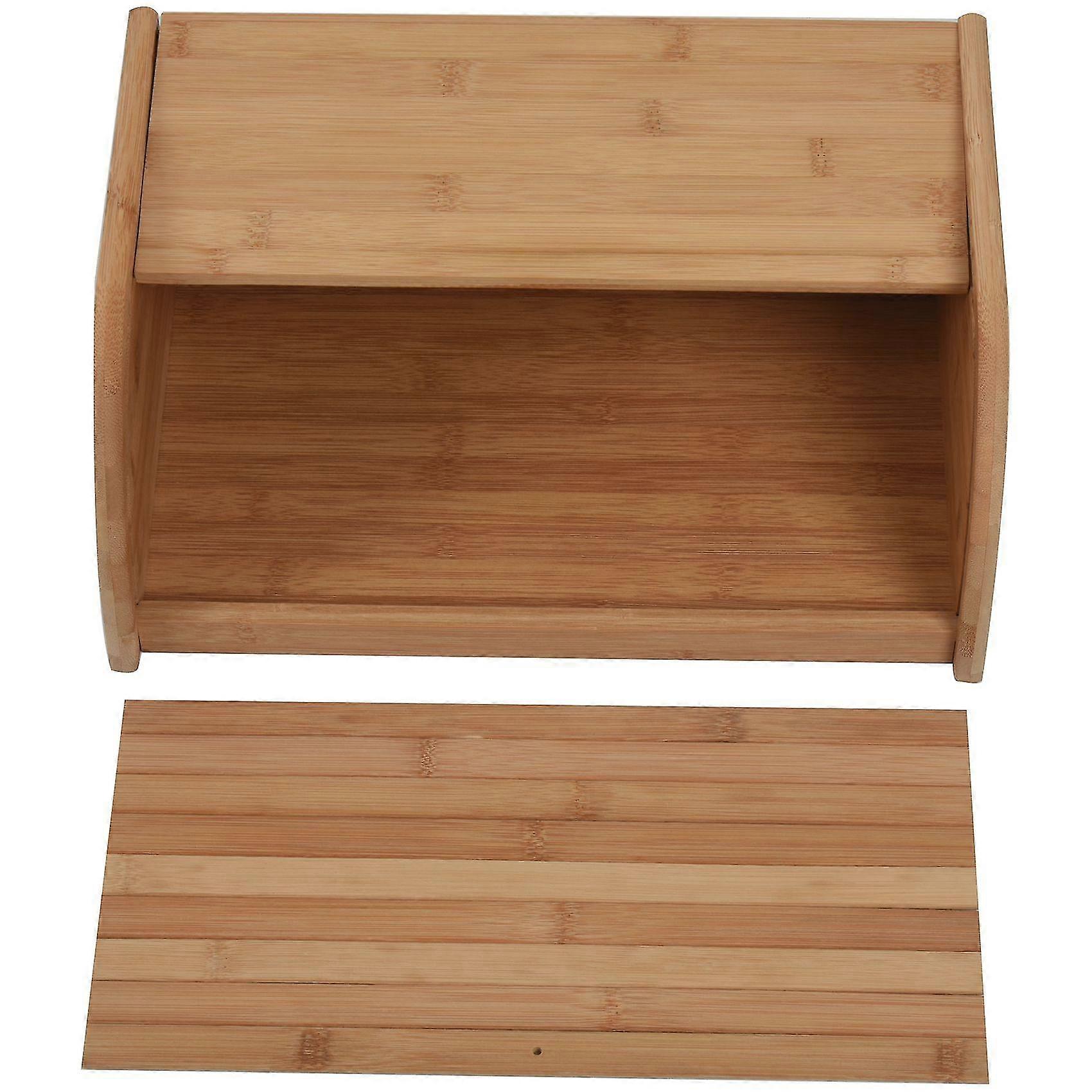 Natural Bread Boxes For Kitchen Counter Roll Top Large Bread Box