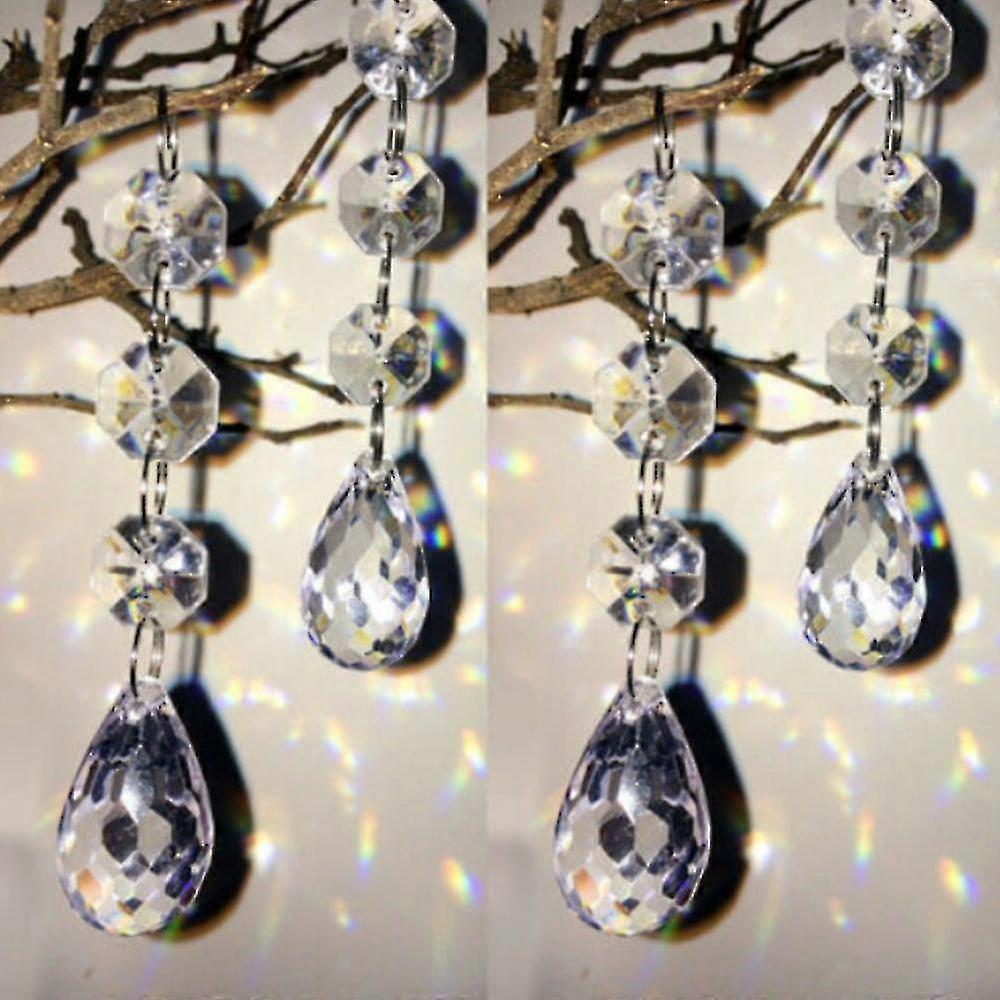 10/30db Clear Akril kristályok Koszorú függő gyöngyfüggöny Xmas Tree dekorációk