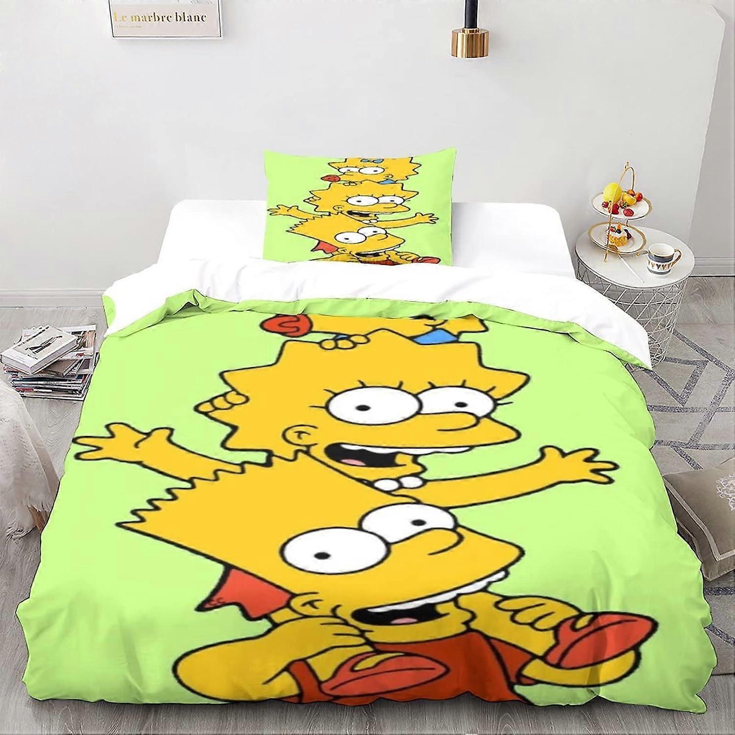 The_Simpsons Poszwa na kołdrę animacji Animowane postacie Miękka poszwa na kołdrę z mikrofibry dla dzieci i młodzieży Pojedyncza 135 * 200 CM