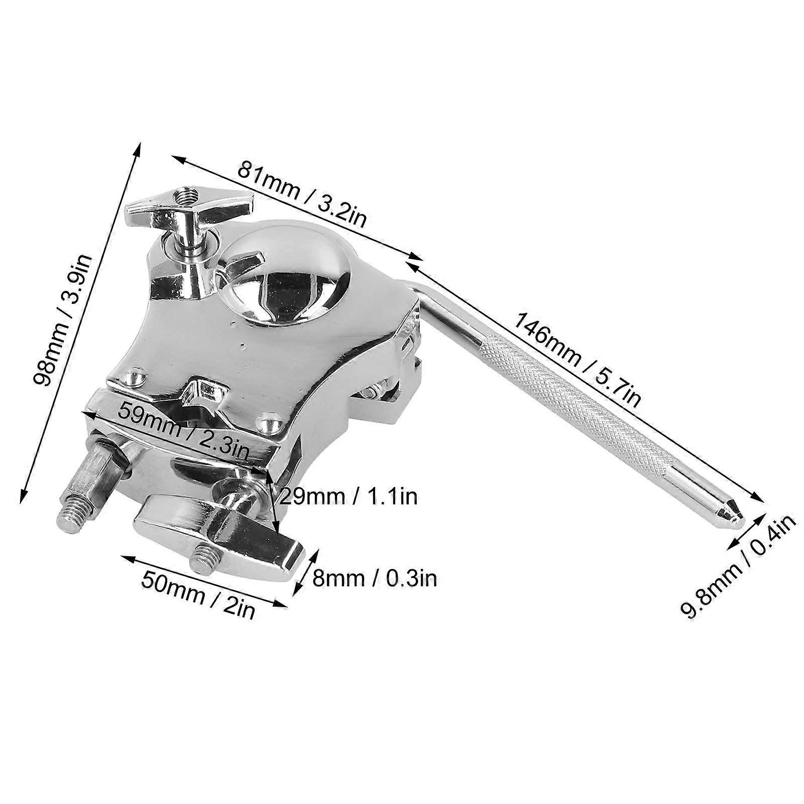 Tom Drum Rack, Chrome Mount Bracket, Zinc Alloy Tom Drum Set Accessory Holder, Drum Base Plate Clamp For Musical Instrument