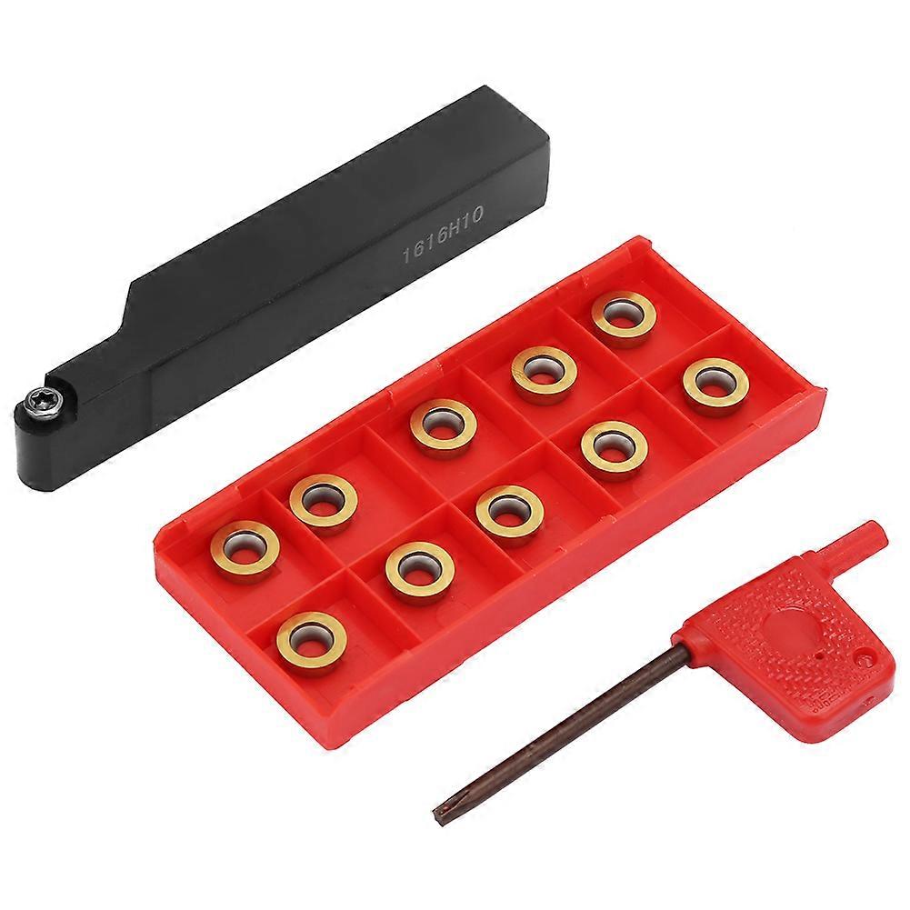 1pc SRAPR1616H10 Lathe Turning Tool Holder 10pcs RPMT10T3MO Inserts Blades with Wrench